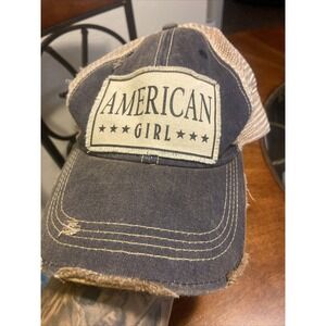American Girl Hat Denim Adjustable Hat, Unisex, cap, fashion, cute, jean outfit